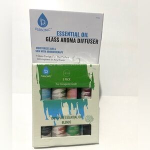 Pursonic Essential Oil Glass Aroma Diffuser Set - Multi-Color